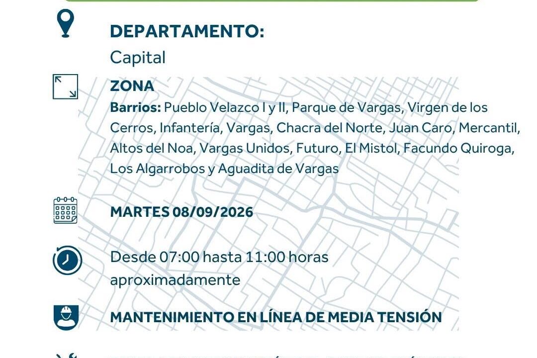 Red eléctrica provincial: Edelar ejecutará cortes programados para reforzar la infraestructura en tres departamentos