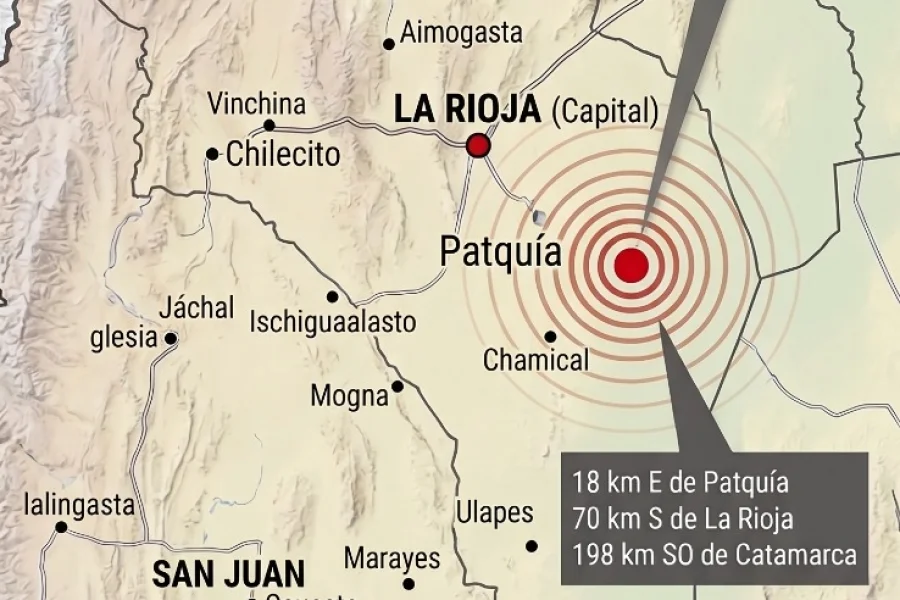 Sismo de 3,3 cerca de Patquía sacudió la siesta riojana